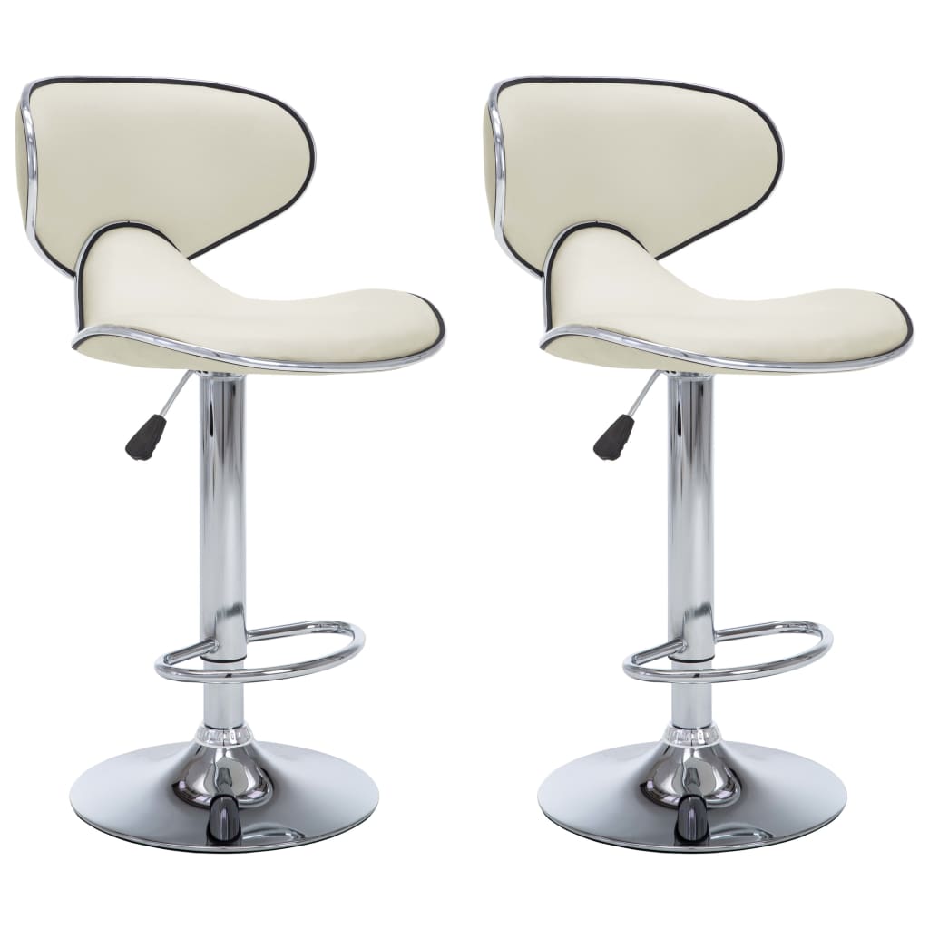 323647 Bar Stools 2 pcs Cream Faux Leather
