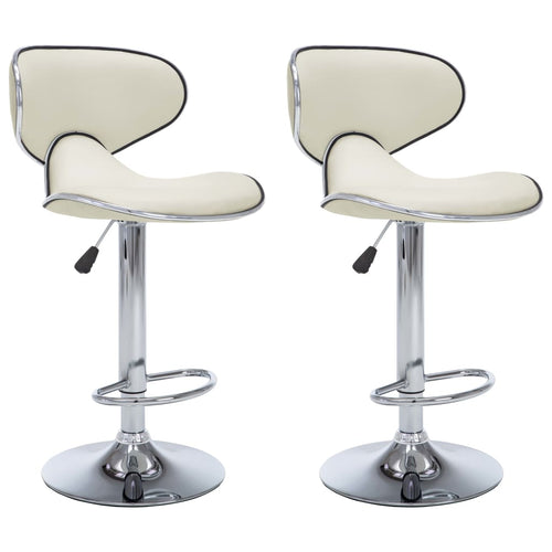 323647 Bar Stools 2 pcs Cream Faux Leather