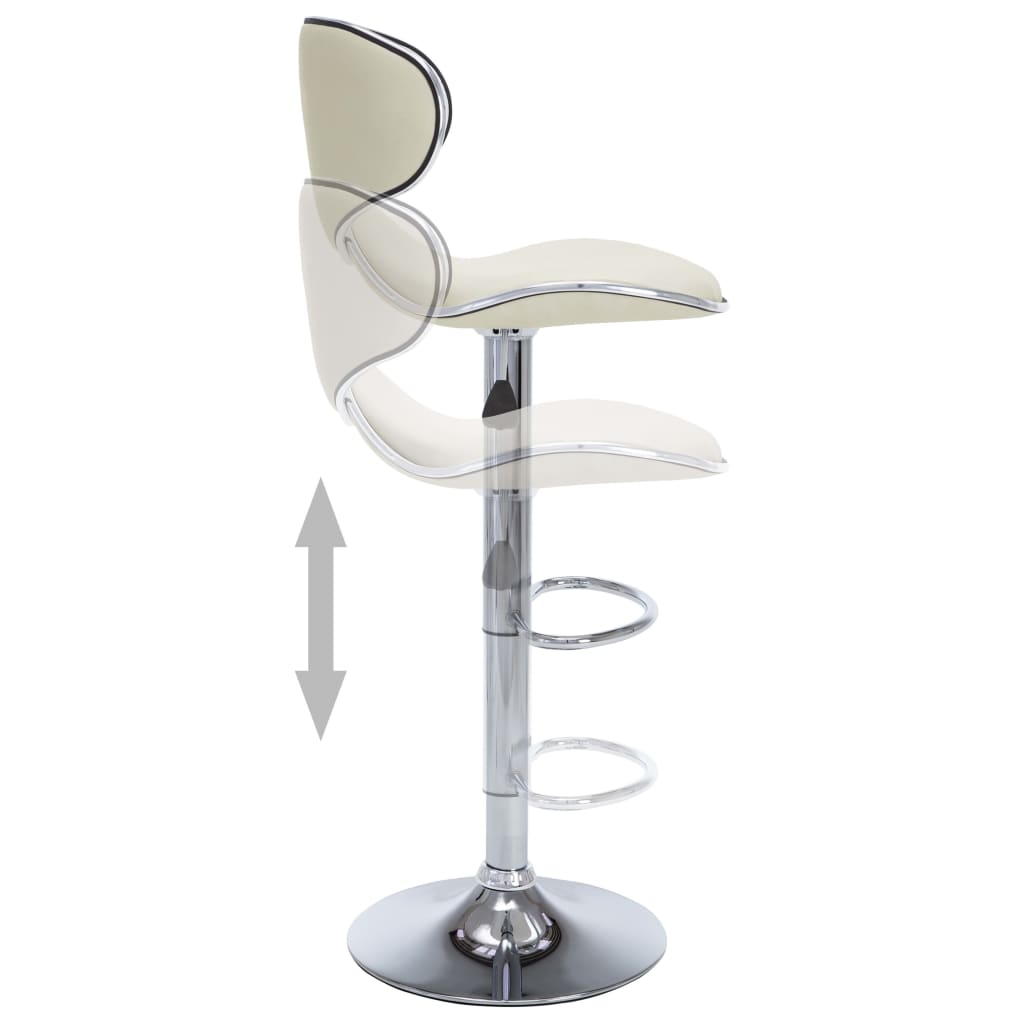 323647 Bar Stools 2 pcs Cream Faux Leather