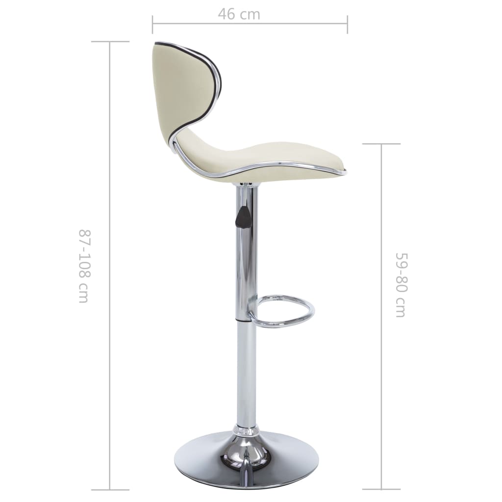323647 Bar Stools 2 pcs Cream Faux Leather