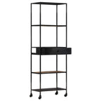 Libreria 60x35x180 cm in Legno di Mango Grezzo e Ferro