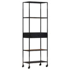 Libreria 60x35x180 cm in Legno di Mango Grezzo e Ferro