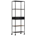 Libreria 60x35x180 cm in Legno di Mango Grezzo e Ferro