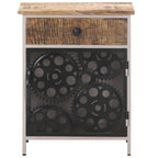 Comodino 40x30x50 cm in Legno di Mango Grezzo