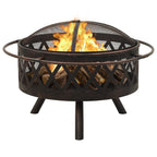 Braciere Rustico con Attizzatoio 76 cm XXL in Acciaio