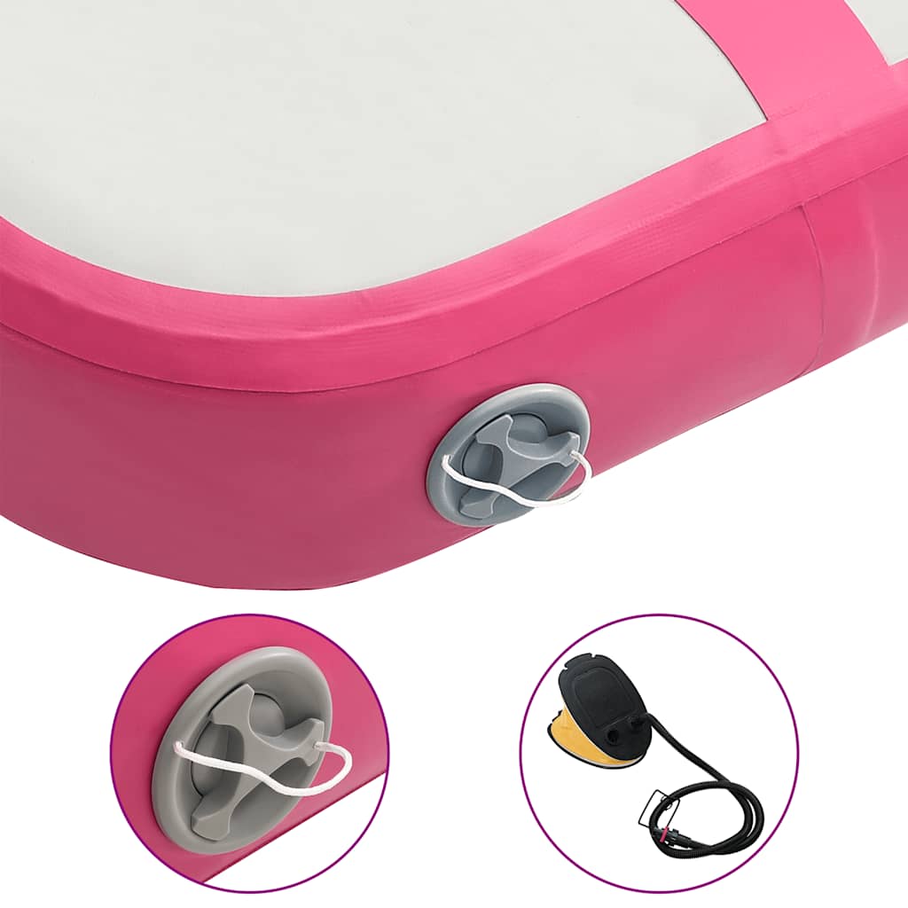 Tappetino Ginnastica Gonfiabile con Pompa 60x100x10 cm PVC Rosa