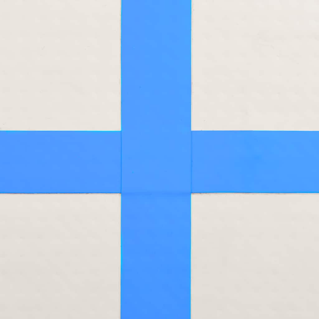 Tappetino Ginnastica Gonfiabile con Pompa 60x100x15 cm PVC Blu