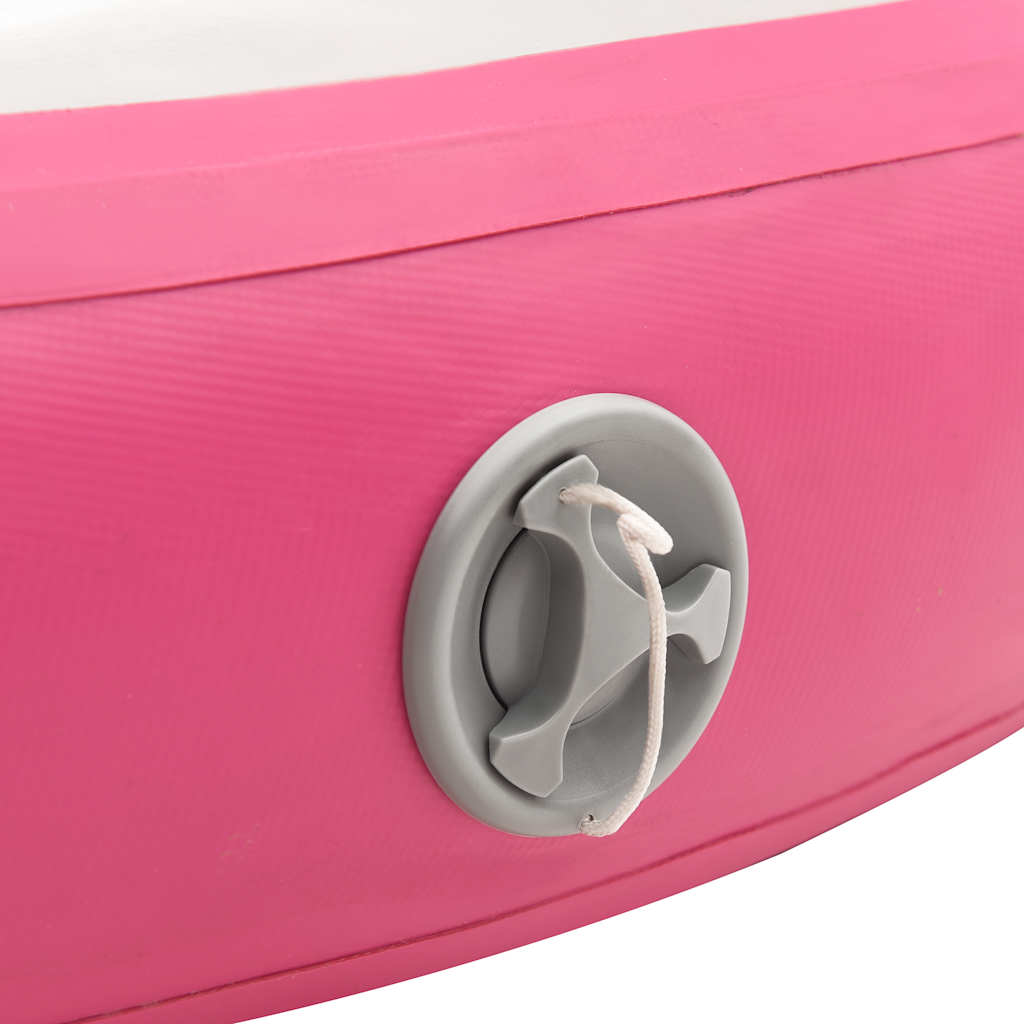 Tappetino Ginnastica Gonfiabile con Pompa 100x100x20cm PVC Rosa