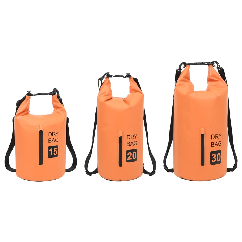 Borsa Impermeabile con Cerniera Arancione 30 L in PVC