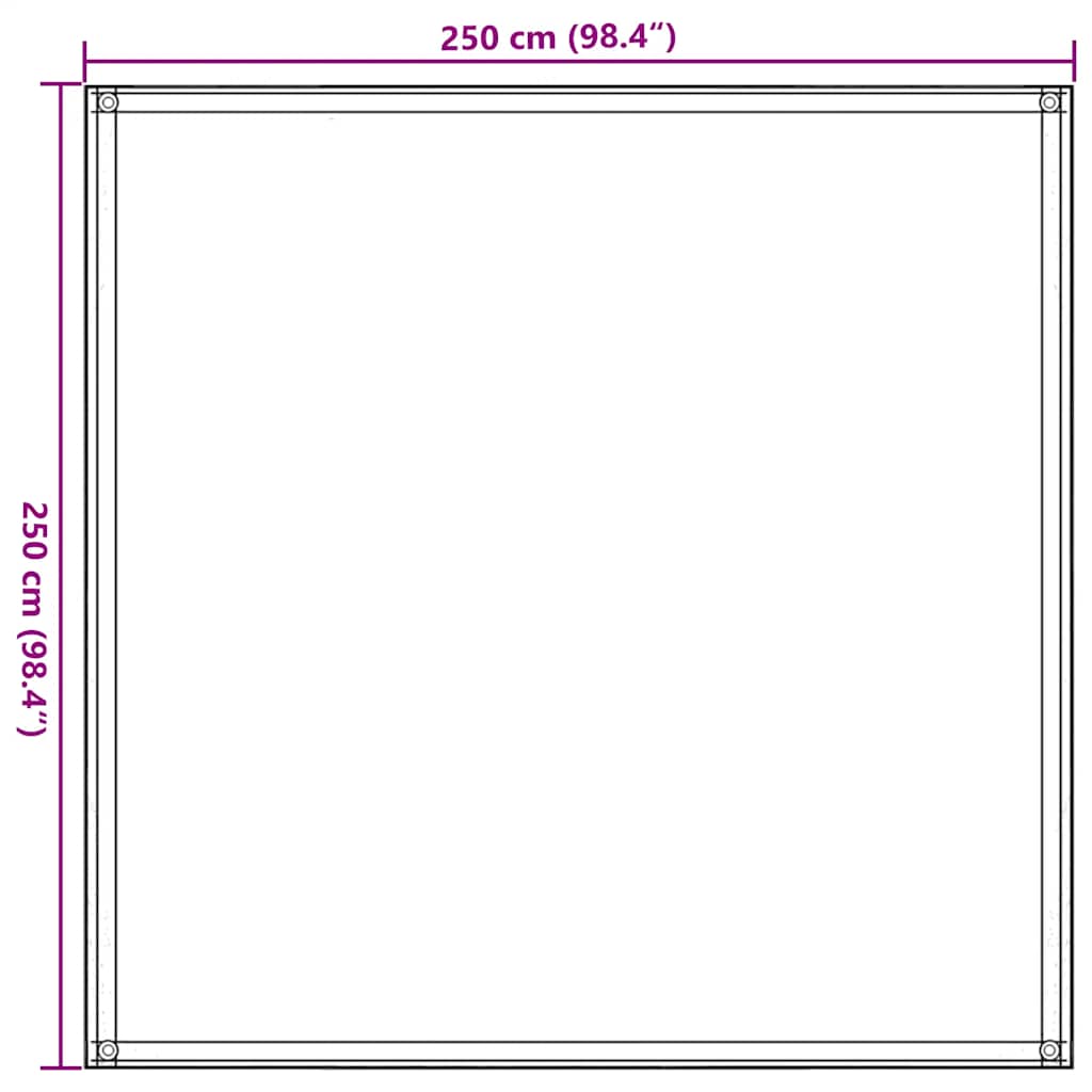 Tappetino per Tenda 250x250 cm Antracite in HDPE