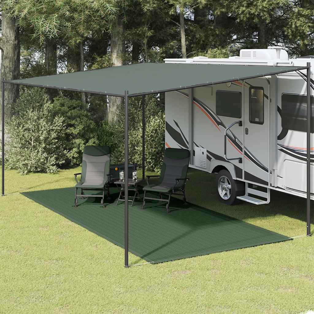 Tappeto da Tenda 250x550 cm Verde Scuro in HDPE