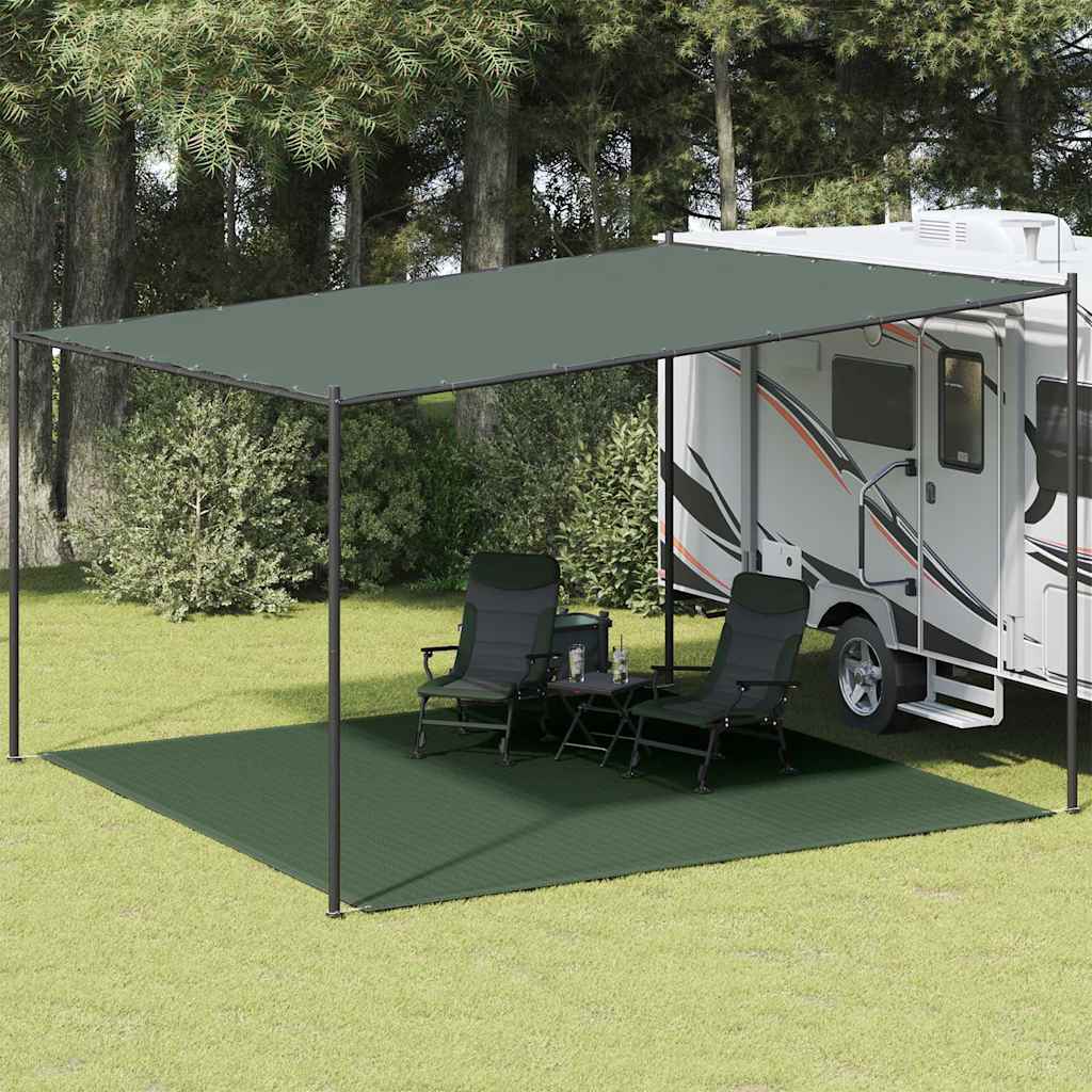 Tappeto da Tenda 400x400 cm Verde Scuro in HDPE