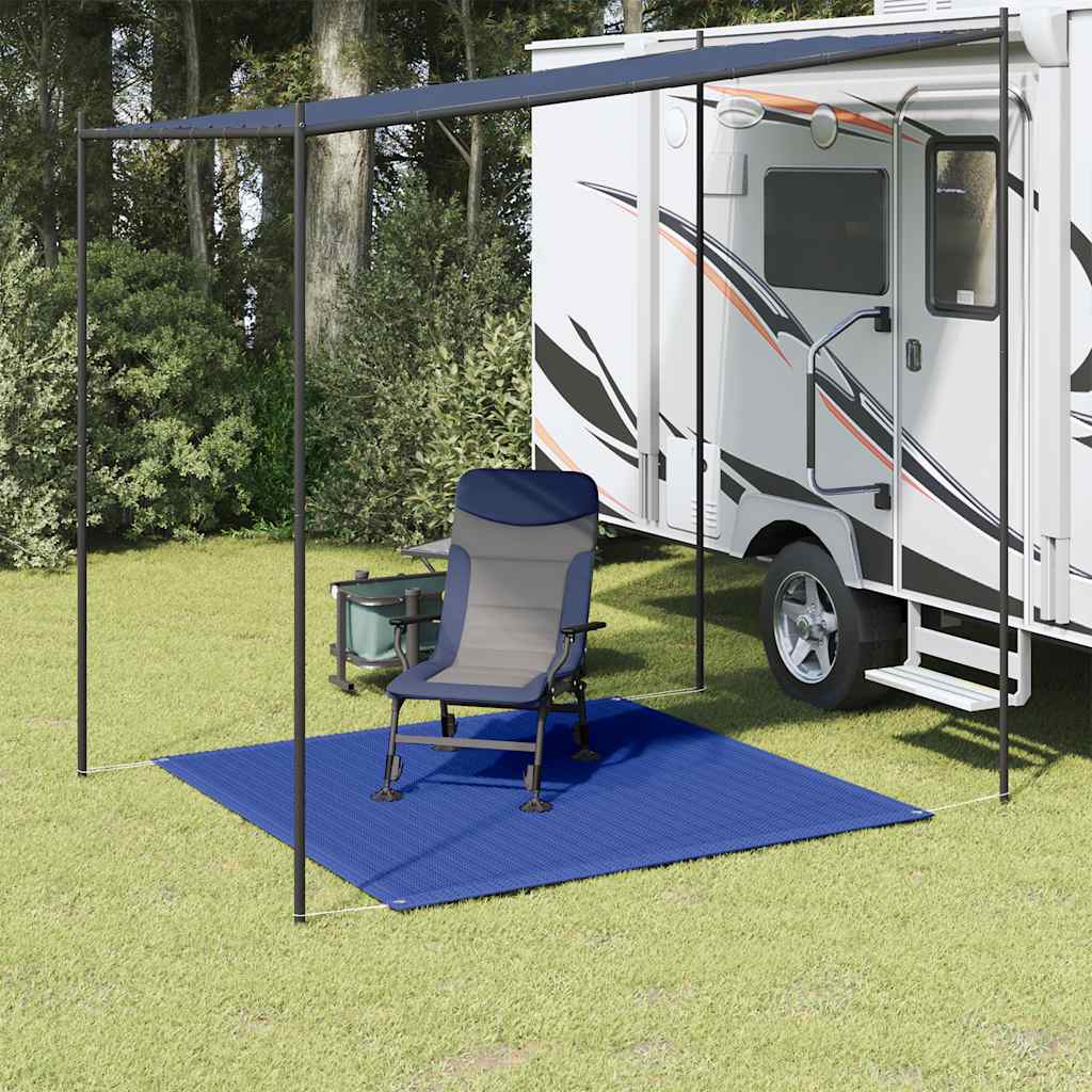 Tappeto da Tenda 200x200 cm Blu in HDPE