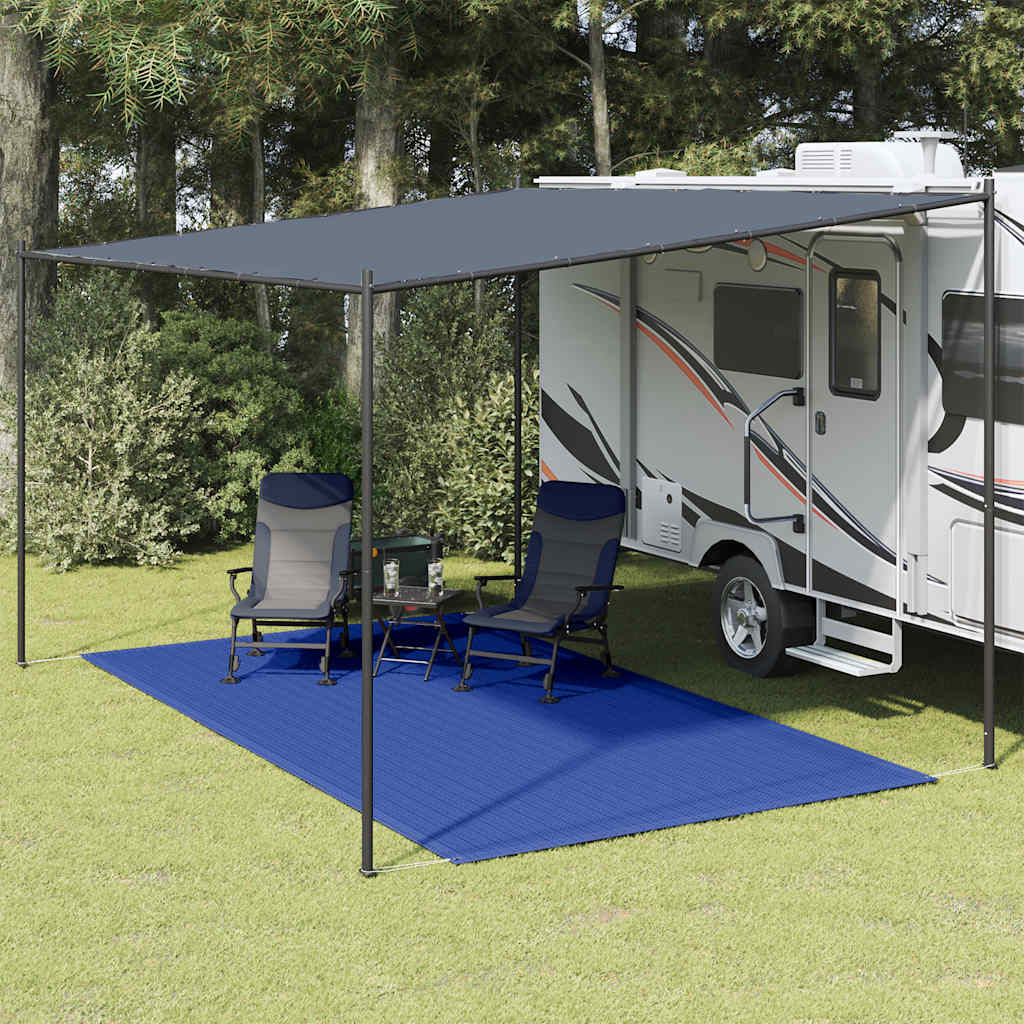 Tappeto da Tenda 200x400 cm Blu in HDPE