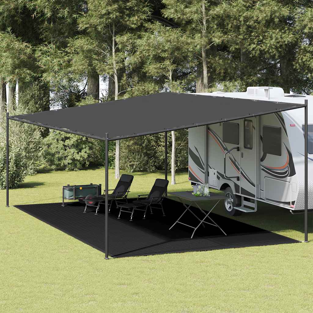 Tappeto da Tenda 400x800 cm Nero in HDPE