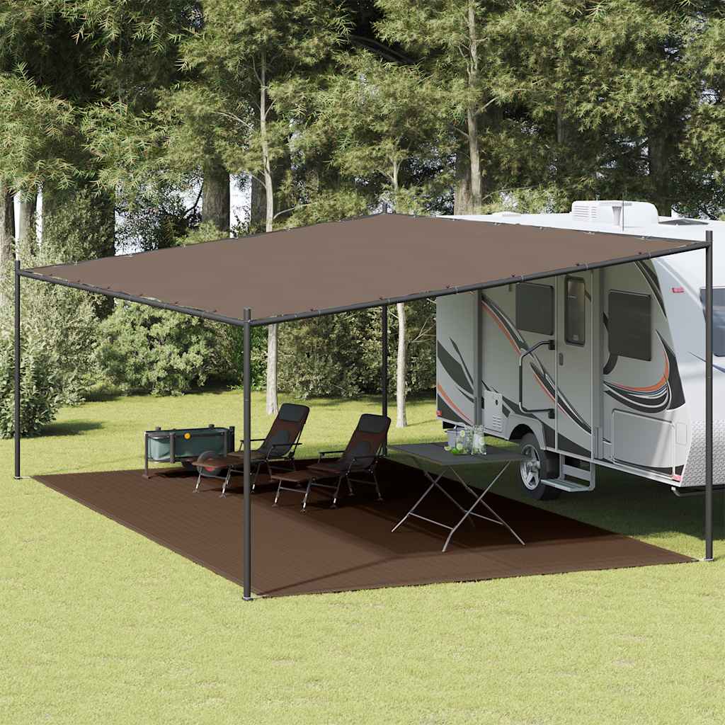 Tappeto da Tenda 400x800 cm Marrone in HDPE