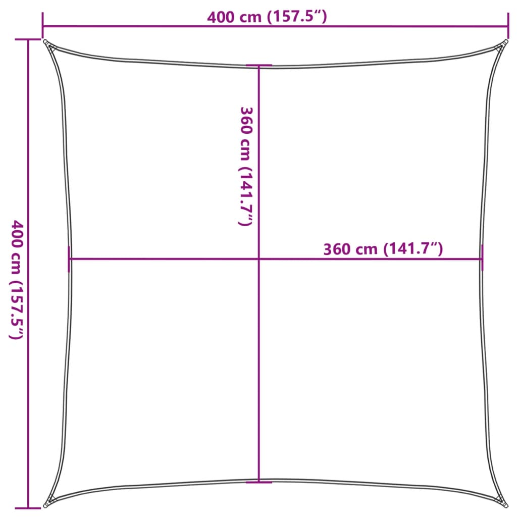 Vela Parasole 160 g/m² Antracite 4x4 m in HDPE