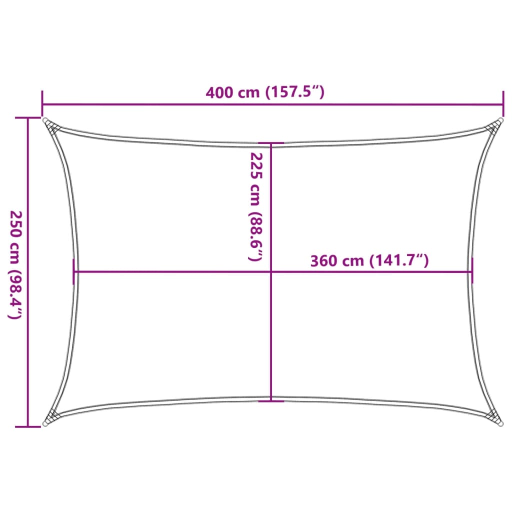 Vela Parasole 160 g/m² Antracite 2,5x4 m in HDPE