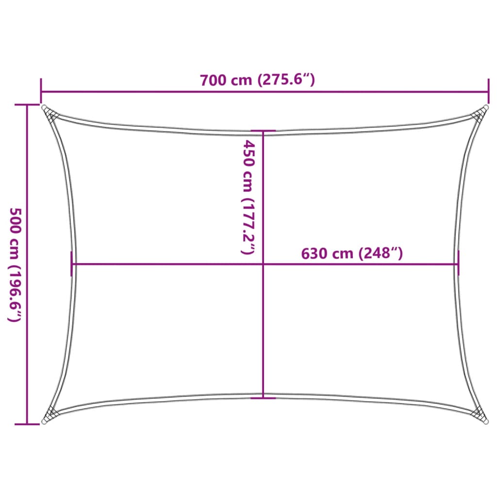 Vela Parasole 160 g/m² Antracite 5x7 m in HDPE