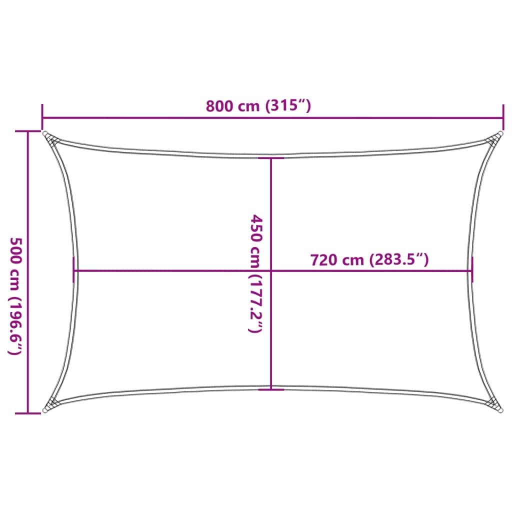 Vela Parasole 160 g/m² Antracite 5x8 m in HDPE