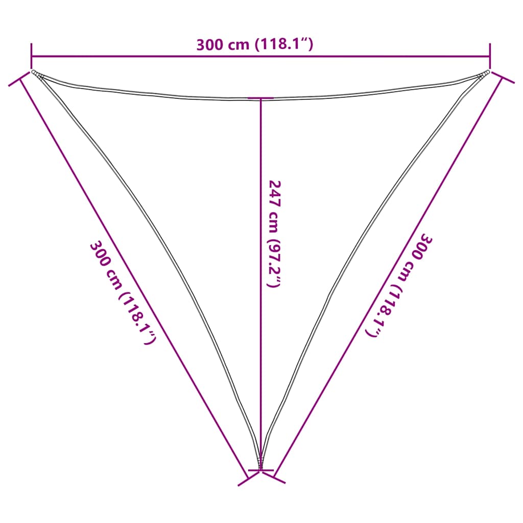 Vela Parasole 160 g/m² Crema 3x3x3 m in HDPE