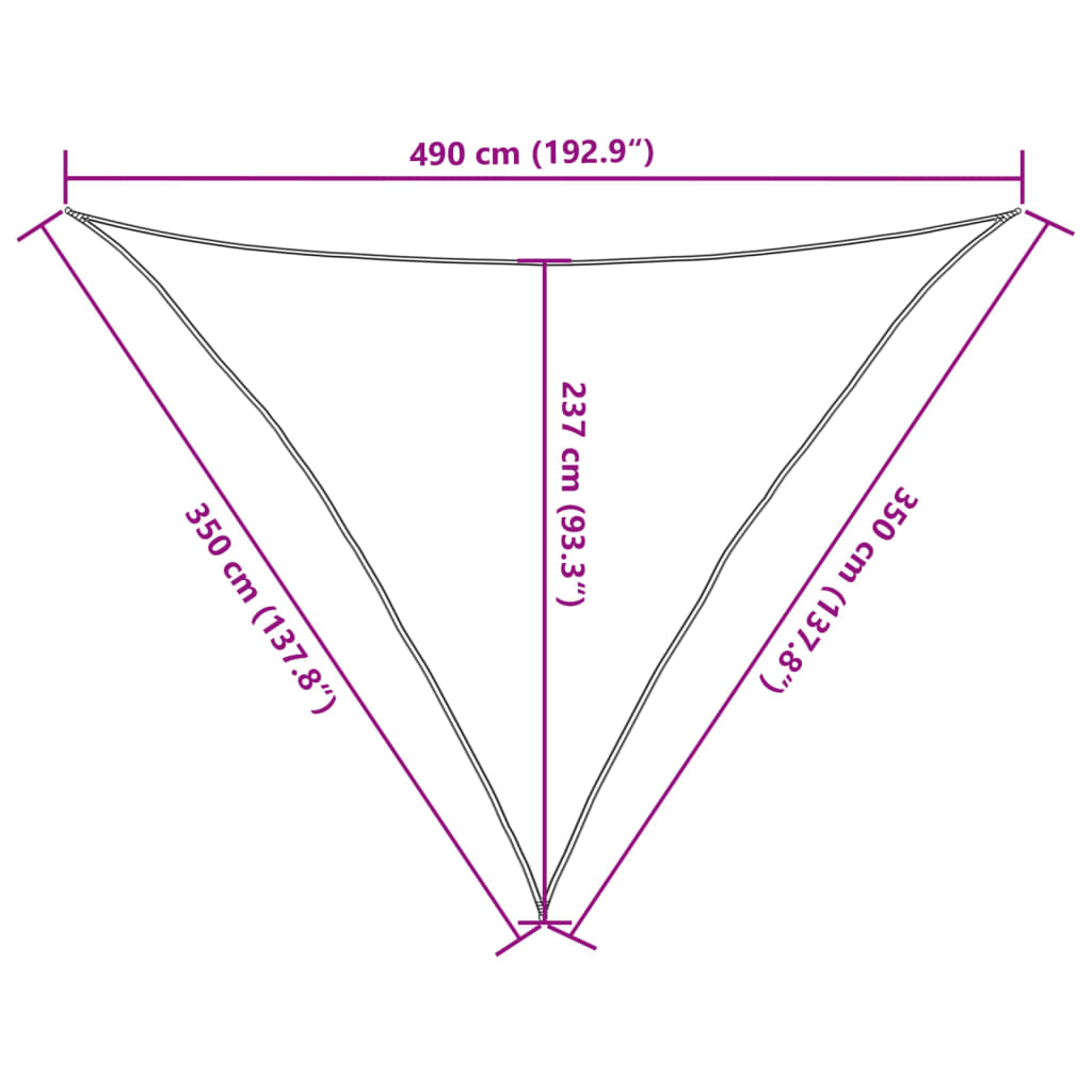 Vela Parasole 160 g/m² Bianca 3,5x3,5x4,9 m in HDPE