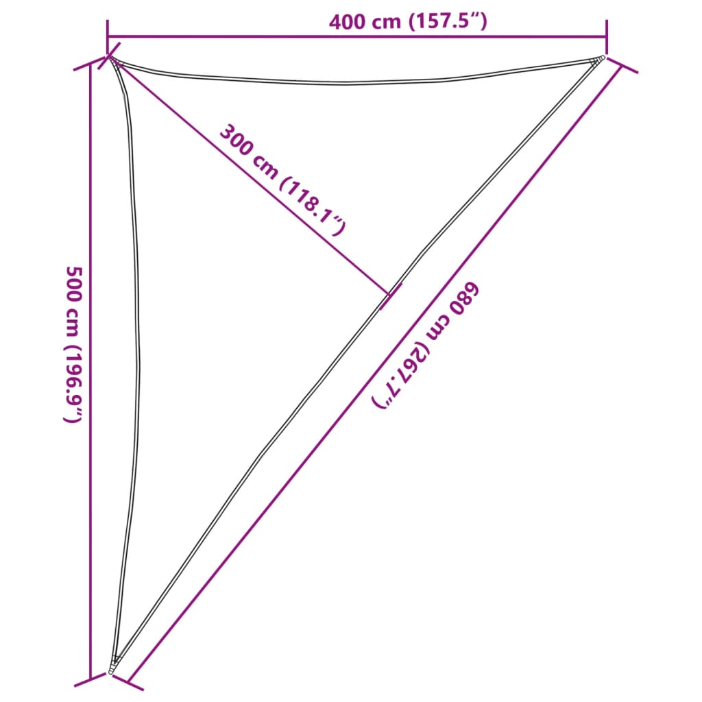 Vela Parasole 160 g/m² Bianca 4x5x6,8 m in HDPE
