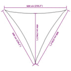 Vela Parasole 160 g/m² Bianca 6x6x6 m in HDPE