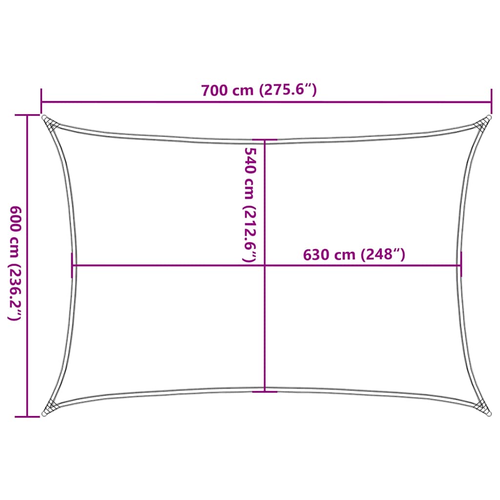 Vela Parasole 160 g/m² Verde Chiaro 6x7 m in HDPE