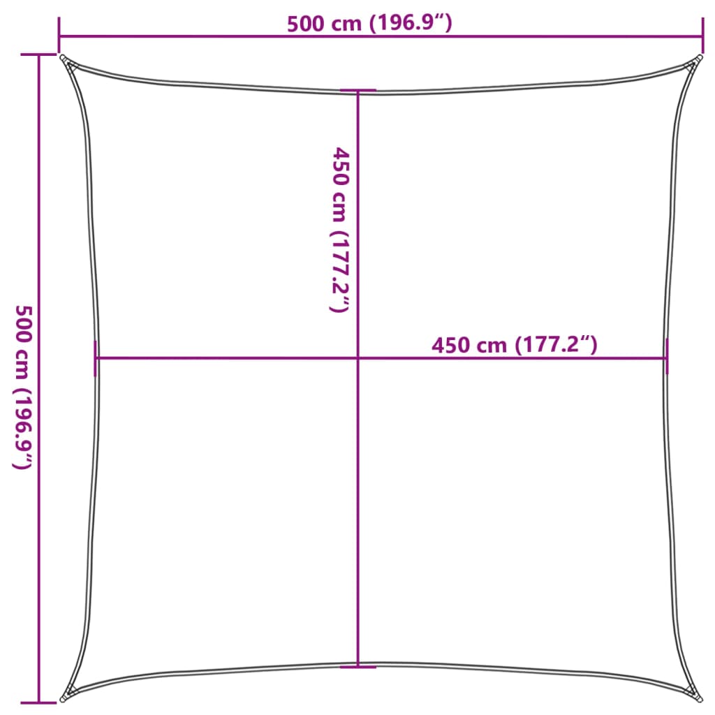 Vela Parasole 160 g/m² Terracotta 5x5 m in HDPE