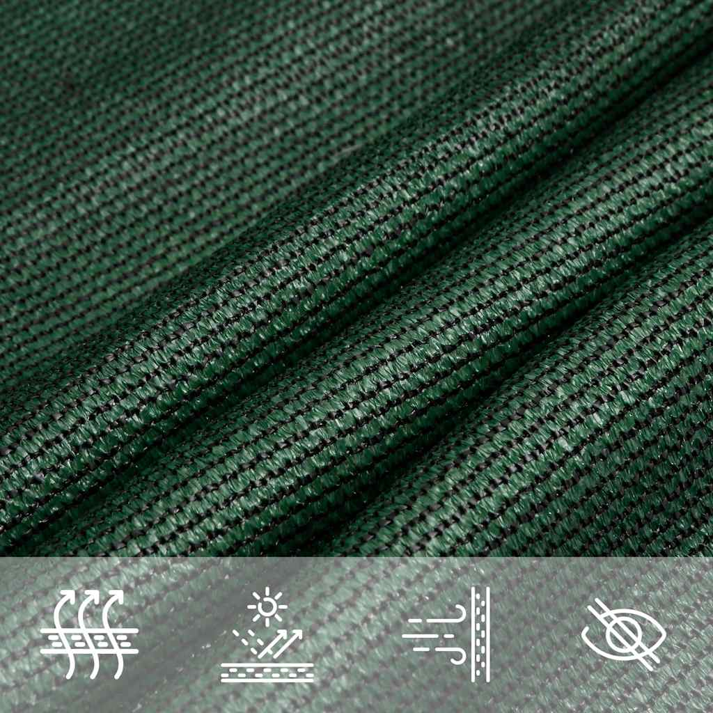 Vela Parasole 160 g/m² Verde Scuro 5x7x7 m in HDPE