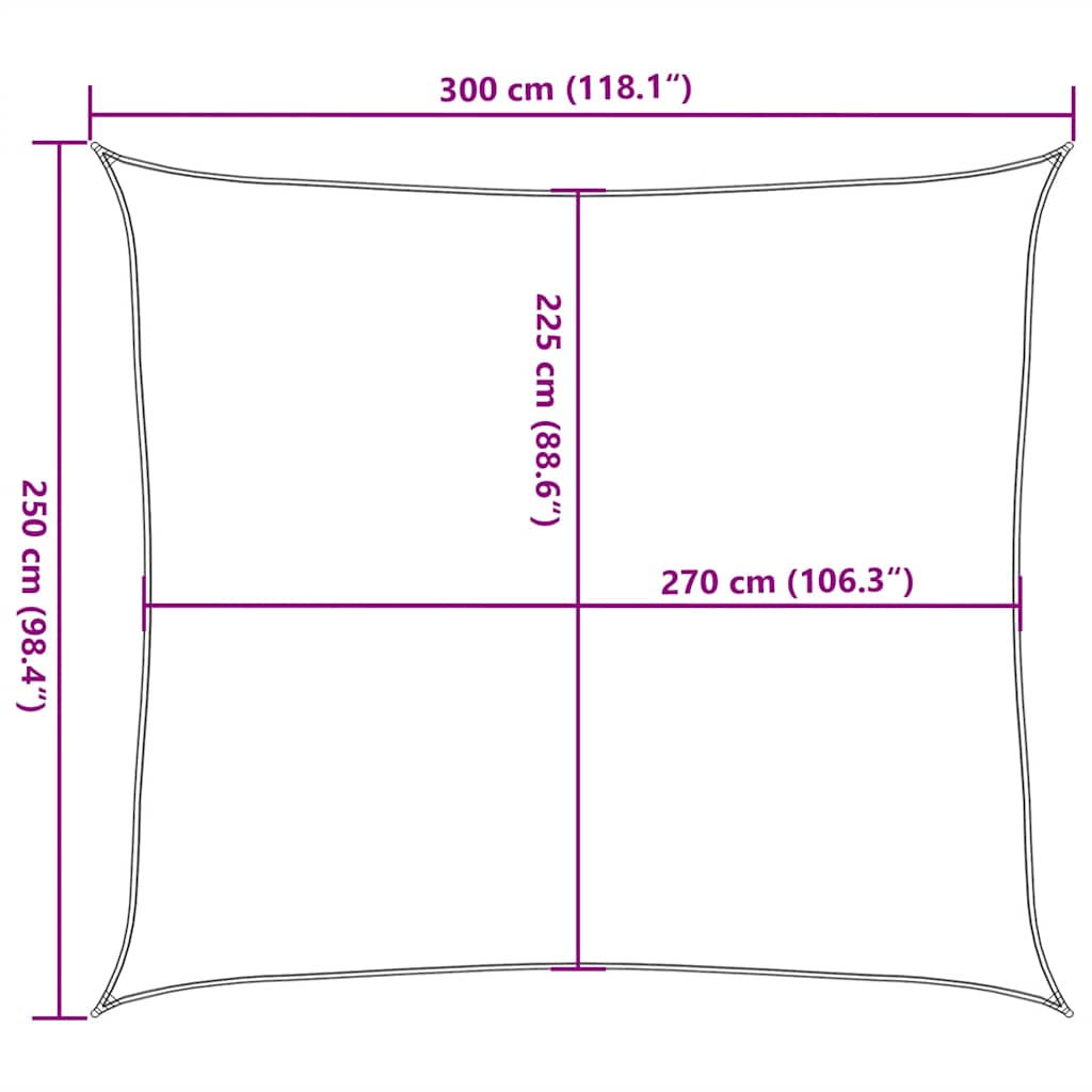 Vela Parasole 160 g/m² Rossa 2,5x3 m in HDPE