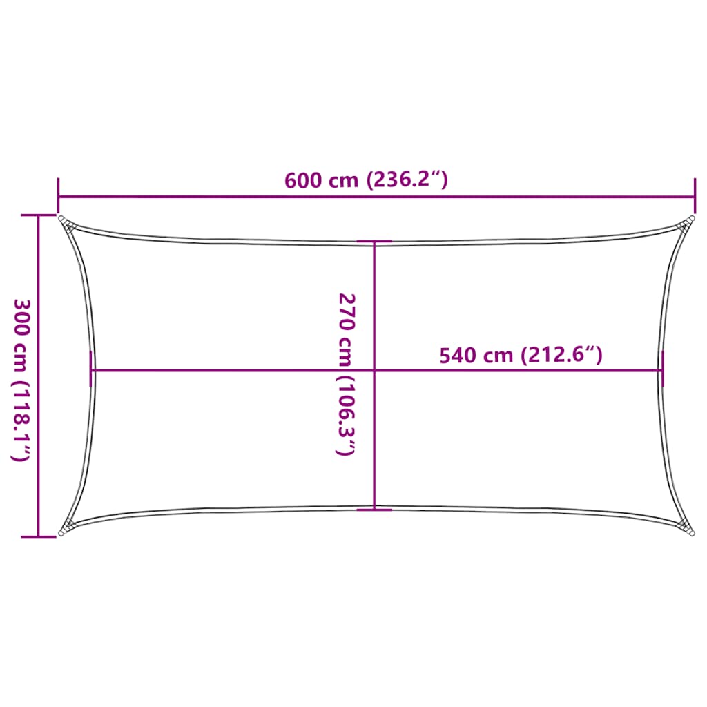 Vela Parasole 160 g/m² Rossa 3x6 m in HDPE