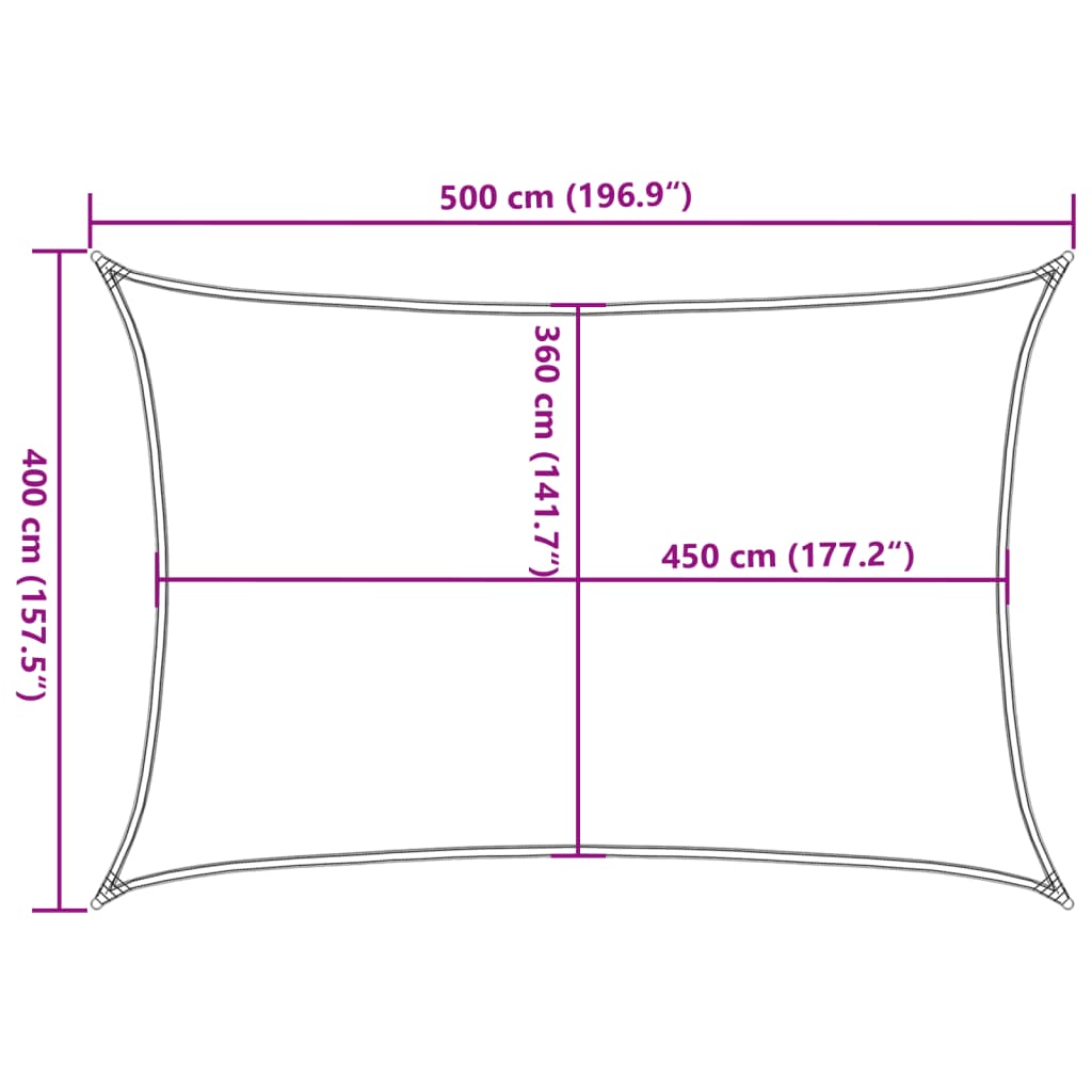 Vela Parasole 160 g/m² Arancione 3,5x5 m in HDPE