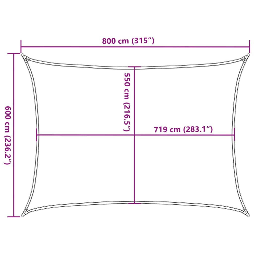 Vela Parasole 160 g/m² Marrone 6x8 m in HDPE