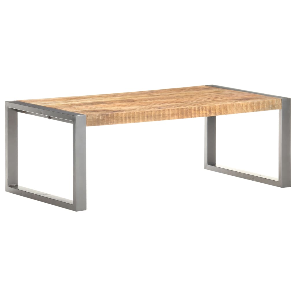 Tavolino da Salotto 110x60x40 cm in Legno di Mango Grezzo