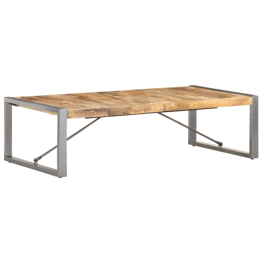 Tavolino da Salotto 140x70x40 cm in Legno di Mango Grezzo