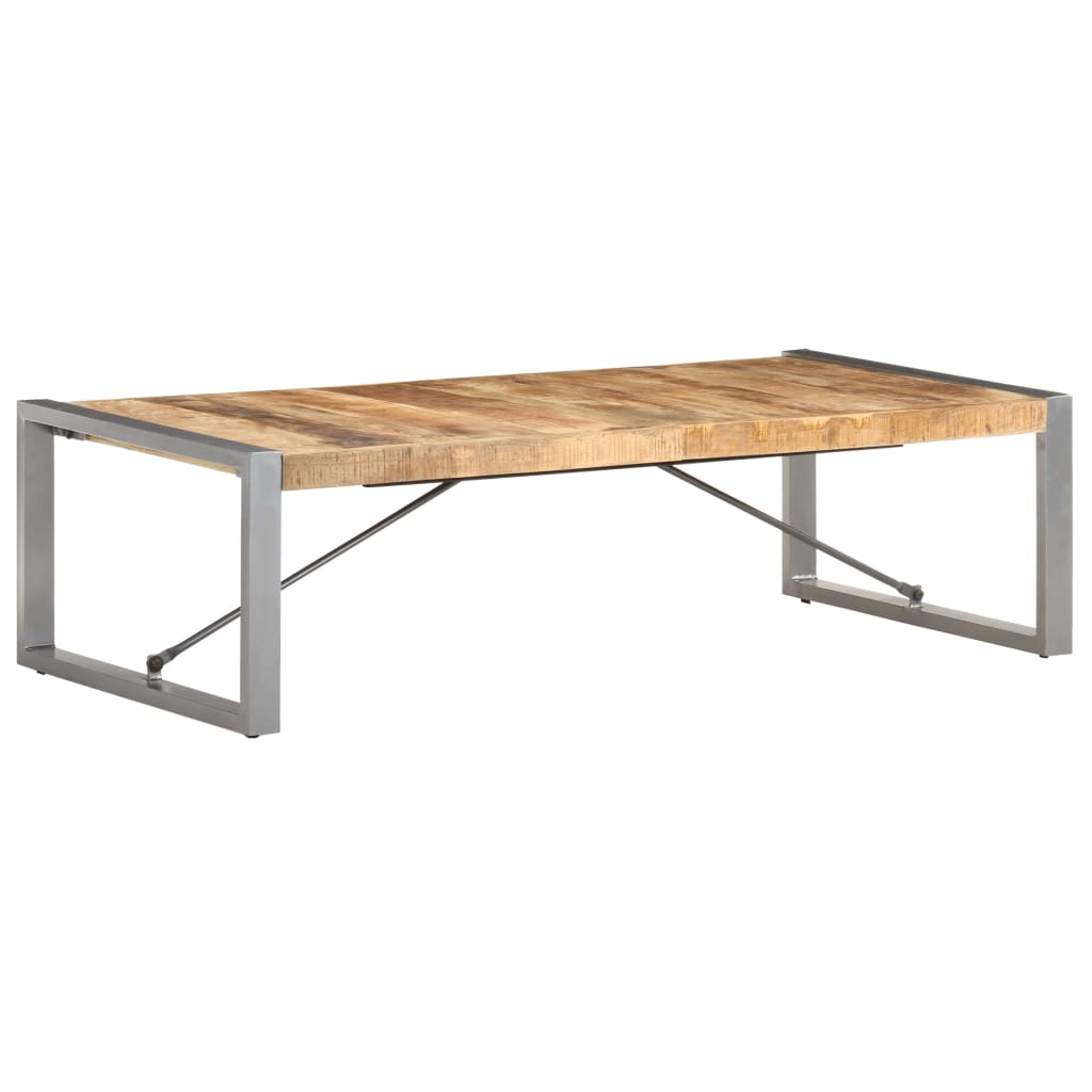 Tavolino da Salotto 140x70x40 cm in Legno di Mango Grezzo