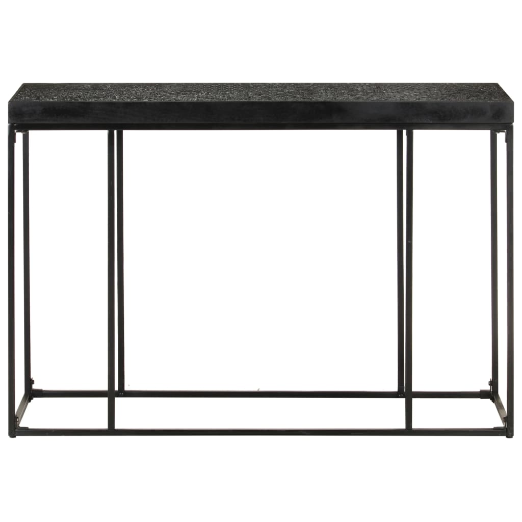 Tavolo Consolle Nero 110x35x76 cm Massello di Acacia e Mango