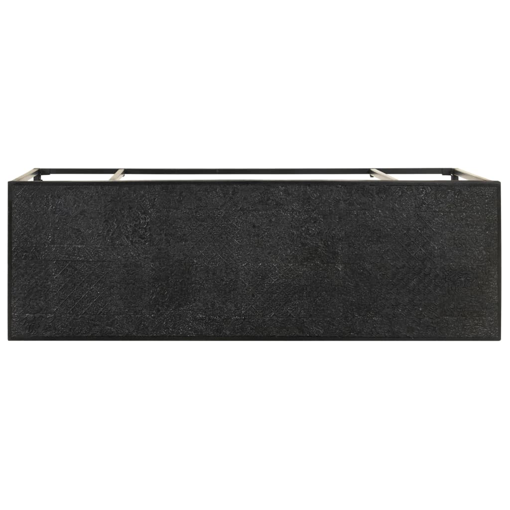 Tavolo Consolle Nero 110x35x76 cm Massello di Acacia e Mango