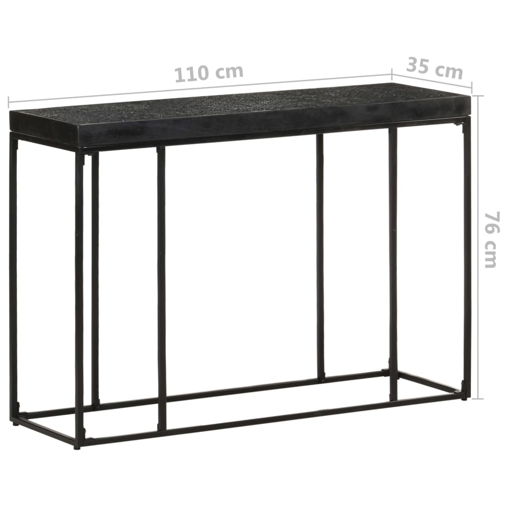 Tavolo Consolle Nero 110x35x76 cm Massello di Acacia e Mango