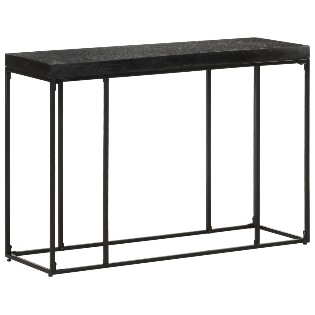 Tavolo Consolle Nero 110x35x76 cm Massello di Acacia e Mango