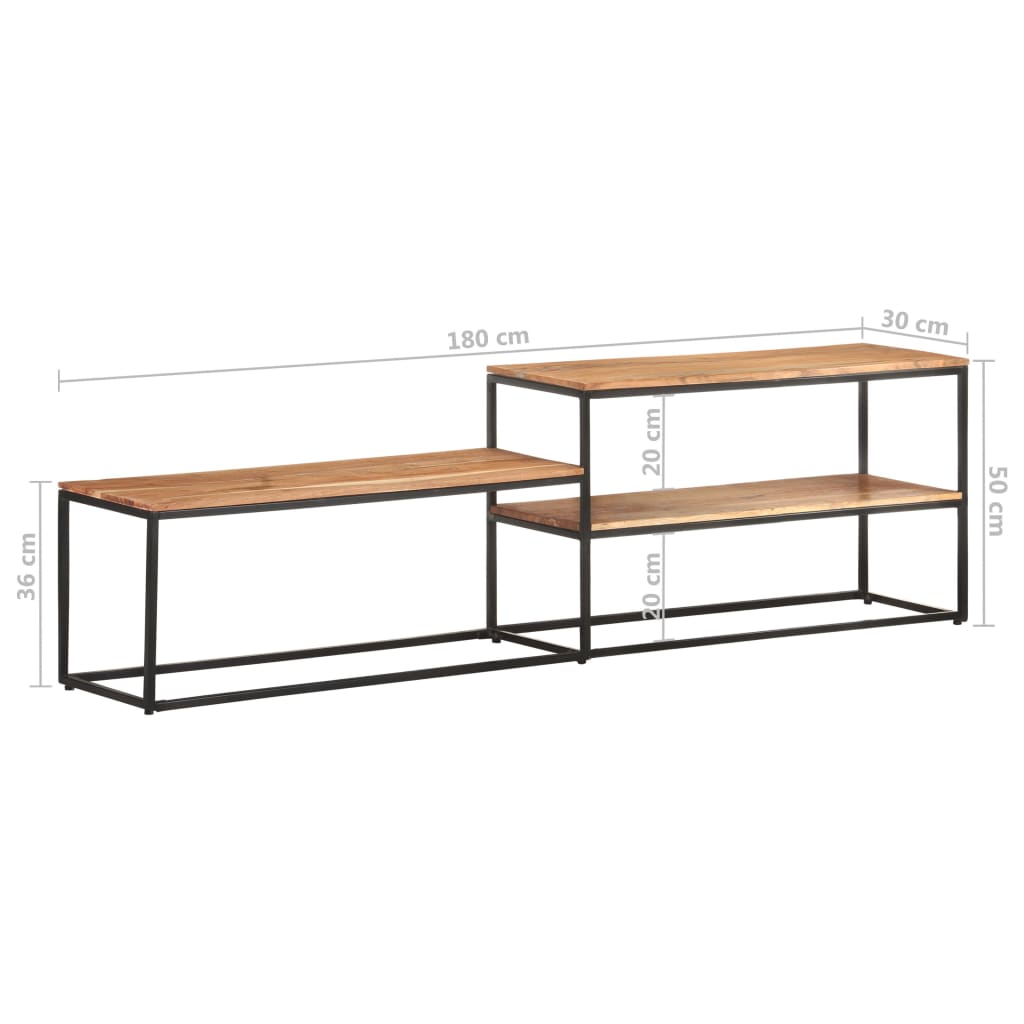 Mobile Porta TV 180x30x50 cm in Legno Massello di Acacia