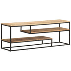 Mobile Porta TV 130x30x45 cm in Legno Massello di Mango Grezzo