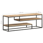 Mobile Porta TV 130x30x45 cm in Legno Massello di Mango Grezzo