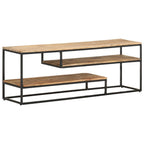 Mobile Porta TV 130x30x45 cm in Legno Massello di Mango Grezzo