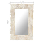 Specchio Bianco 80x50 cm in Legno Massello di Mango