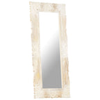Specchio Bianco 110x50 cm in Legno Massello di Mango