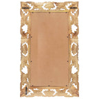 Specchio Intagliato a Mano 80x50 cm in Legno Massello di Mango