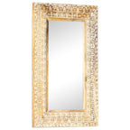 Specchio Intagliato a Mano 80x50x2,6 cm in Massello di Mango